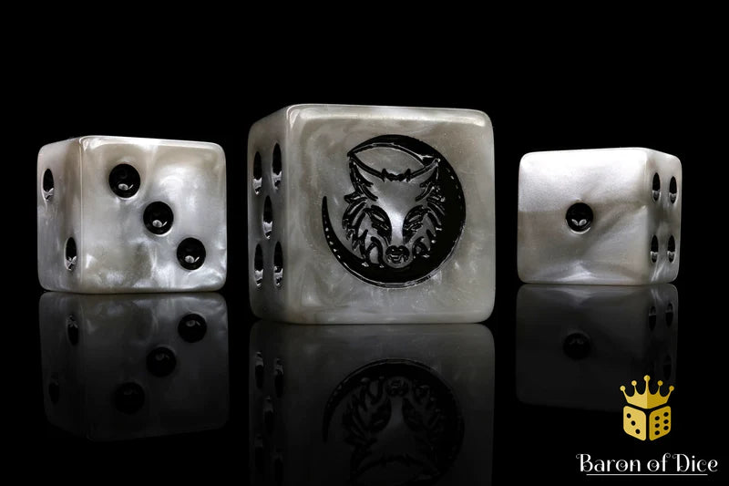 Baron of Dice - Howling Wolf - Grey Shadow (Square Corner) / x25 Dice / 狂嚎野狼- 灰影(方角)
