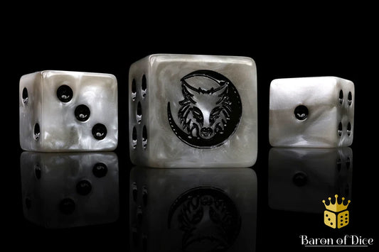 Baron of Dice - Howling Wolf - Grey Shadow (Square Corner) / x25 Dice / 狂嚎野狼- 灰影(方角)
