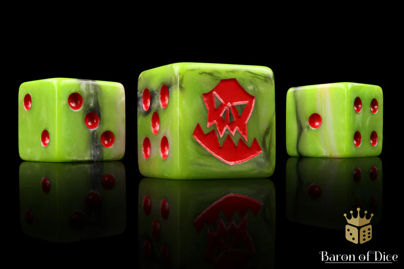 Baron of Dice - Orc Dice - Red (Square Corner) / x25 Dice / 歐克骰 - 紅(方角)