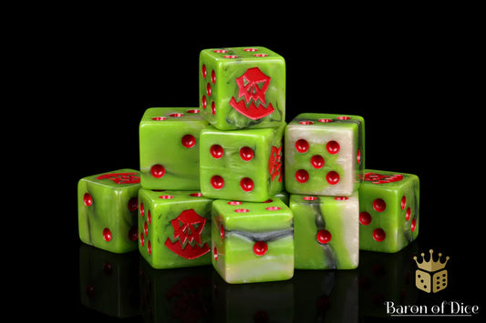 Baron of Dice - Orc Dice - Red (Square Corner) / x25 Dice / 歐克骰 - 紅(方角)