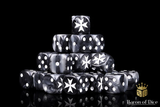 Baron of Dice - Knights Templar - Black (Round Corner) / x25 Dice / 聖堂武士 - 黑(圓角)