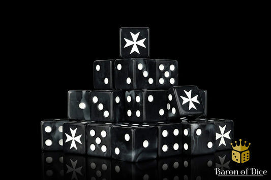 Baron of Dice - Knights Templar - Black (Square Corner) / x25 Dice / 聖堂武士 - 黑(方角)