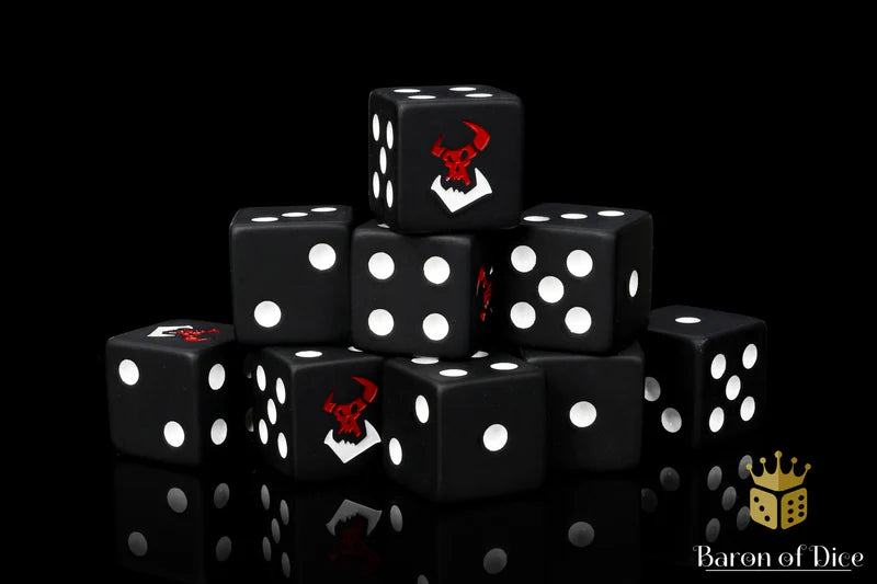 Baron of Dice - Black Orcs Dice (Square Corner) / x25 Dice / 黑歐克骰(方角)