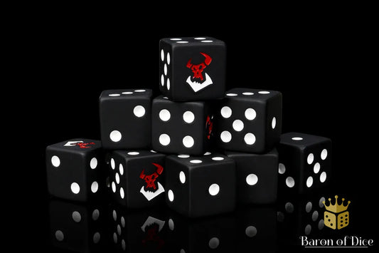 Baron of Dice - Black Orcs Dice (Square Corner) / x25 Dice / 黑歐克骰(方角)