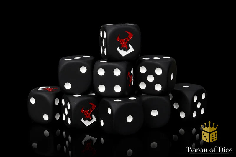 Baron of Dice - Black Orcs Dice (Round Corner) / x25 Dice / 黑歐克骰(圓角)