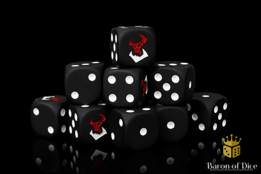 Baron of Dice - Black Orcs Dice (Round Corner) / x25 Dice / 黑歐克骰(圓角)