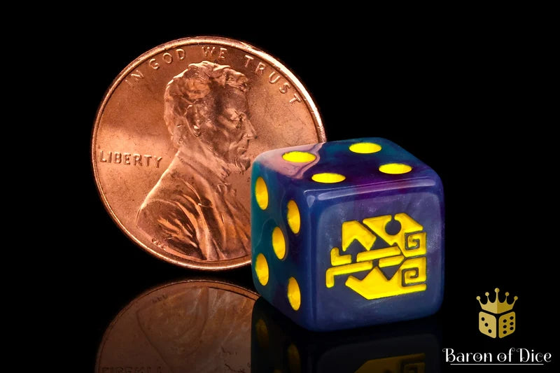 Baron of Dice - Aztec Lizard Dice / Turquoise / x25 Dice (Square Corner) / 阿茲提克蜥蜴 - 綠松石(圓角)