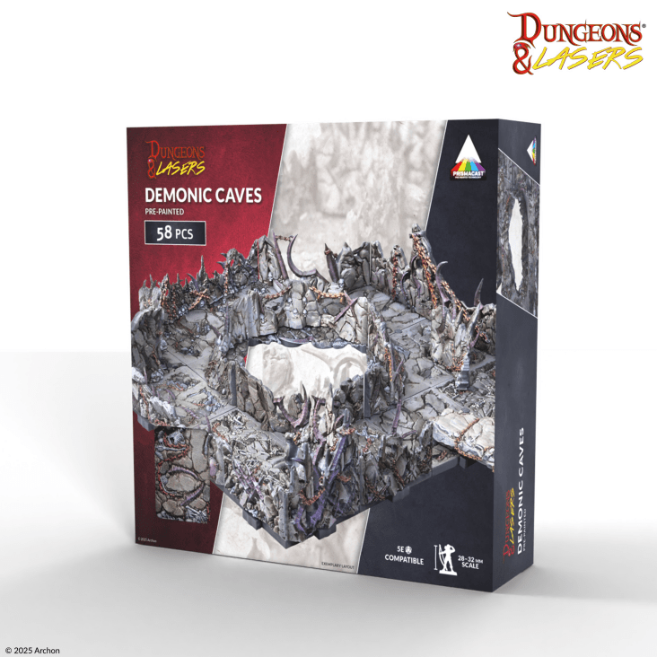 Dungeons & Lasers: Demonic Caves PrismaCast™ Pre-Painted Terrain - 邪魔洞穴 PrismaCast™ 預塗地形