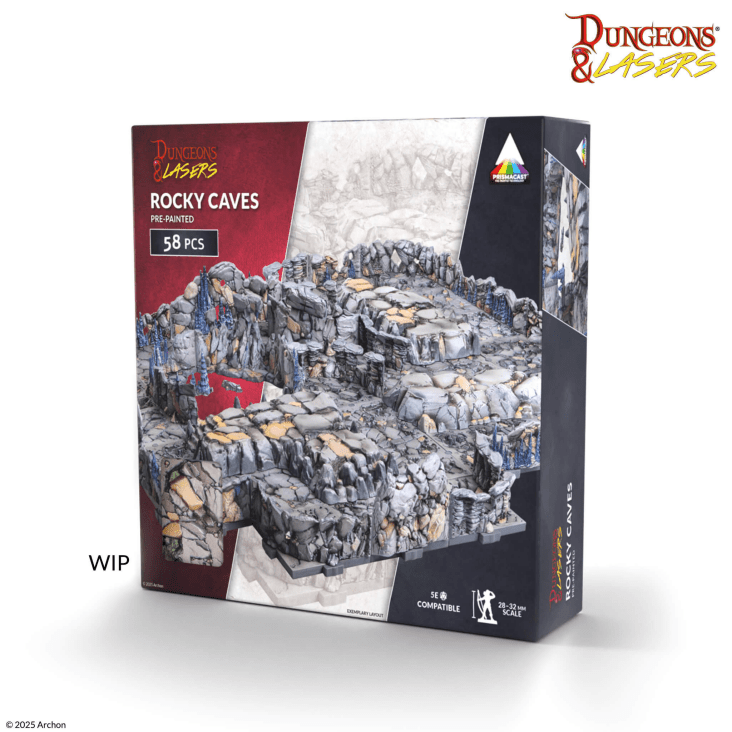 Dungeons & Lasers: Rocky Caves PrismaCast™ pre-painted Terrain - 巨岩洞穴 PrismaCast™ 預塗地形