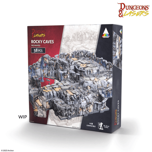 Dungeons & Lasers: Rocky Caves PrismaCast™ pre-painted Terrain - 巨岩洞穴 PrismaCast™ 預塗地形