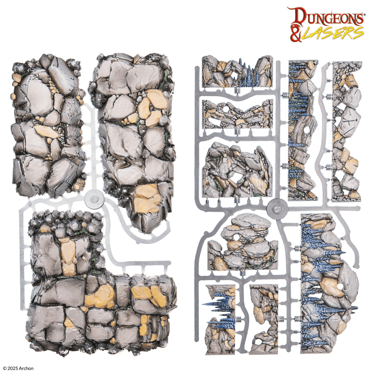 Dungeons & Lasers: Rocky Caves PrismaCast™ pre-painted Terrain - 巨岩洞穴 PrismaCast™ 預塗地形