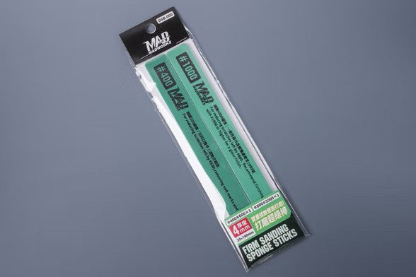 Madworks: Dual-grit Firm Sanding Sponge Stick 1PC 400/600 / 1PC 800/1000 - 雙面硬質打磨棒組合包