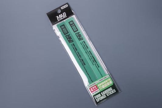 Madworks: Dual-grit Firm Sanding Sponge Stick 1PC 400/600 / 1PC 800/1000 - 雙面硬質打磨棒組合包