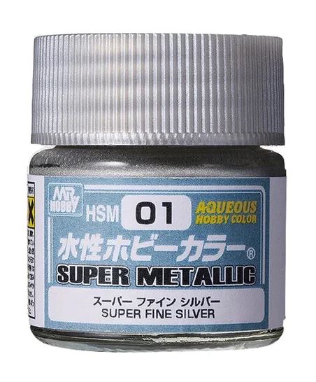 HSM01 - Aqueous Hobby Color Super Fine Silver - GSI/水性漆 超金屬 銀色