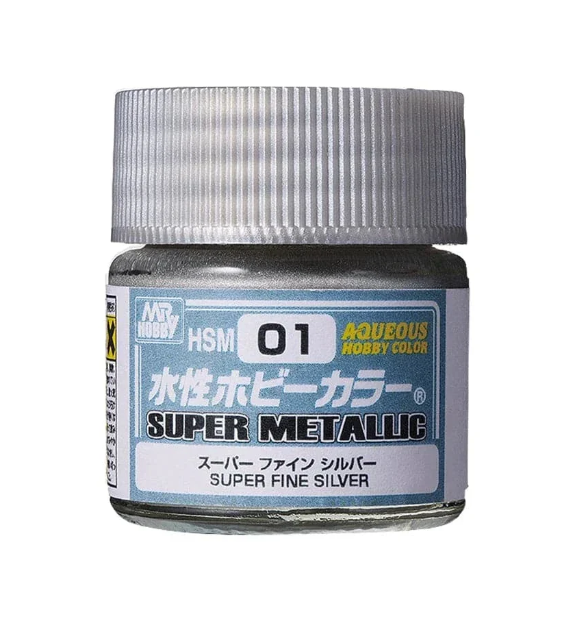 HSM01 - Aqueous Hobby Color Super Fine Silver - GSI/水性漆 超金屬 銀色