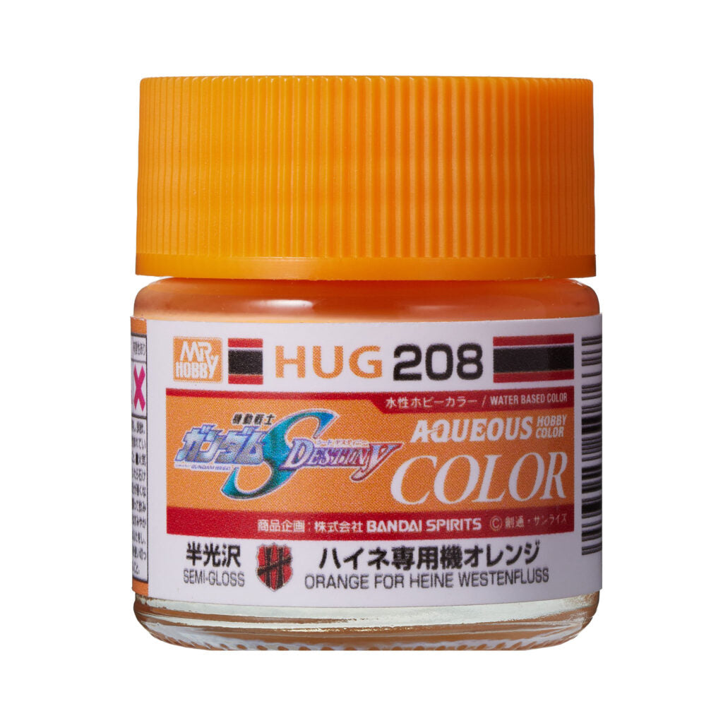 HUG208 - Aqueous Hobby Color Orange For Heine Westenfluss - GSI/水性漆 SEED DESTINY鋼彈專用海涅機 半光澤橘色