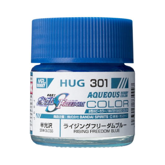 HUG301 - Aqueous Hobby Color Rising Freedom Blue - GSI/水性漆 振揚自由鋼彈藍 半光澤