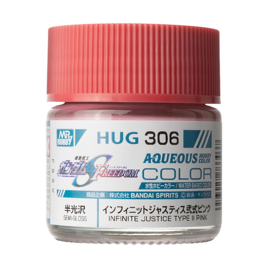 HUG306 - Aqueous Hobby Color Infinite Justice Type Ii Pink - GSI/水性漆 無限正義鋼彈貳式 半光澤 紅色