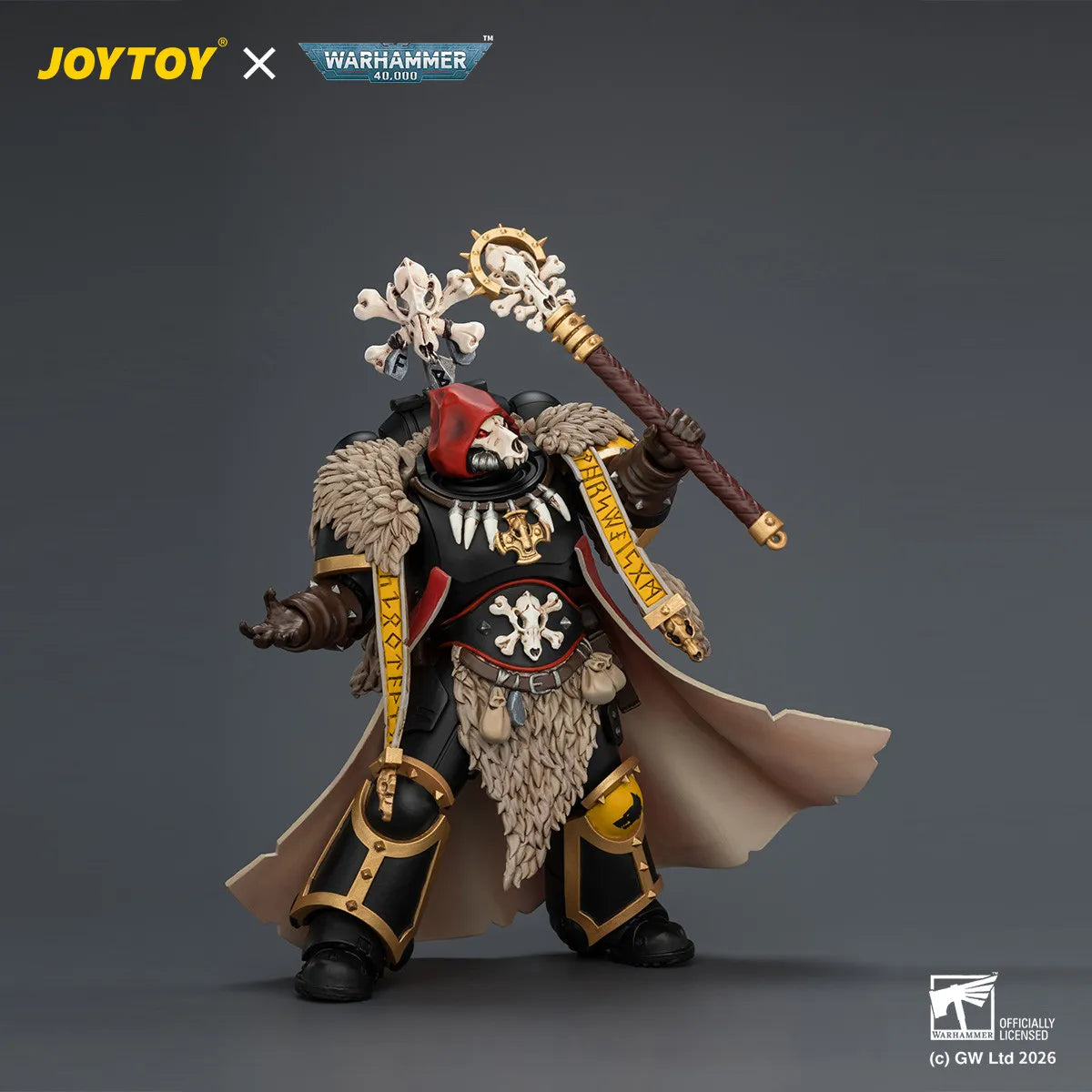 Space Wolves: Wolf Priest with Absolvor Bolt Pistol and Crozius - 太空野狼: 狼牧師配備赦免者爆矢手槍和克羅修斯權杖
