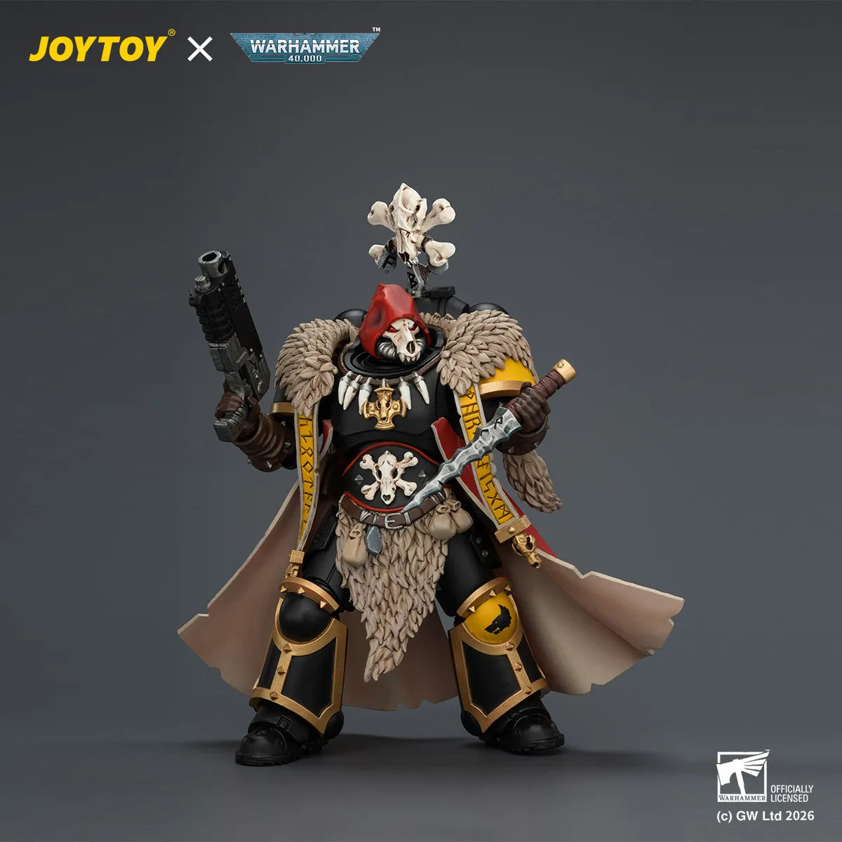 Space Wolves: Wolf Priest with Absolvor Bolt Pistol and Crozius - 太空野狼: 狼牧師配備赦免者爆矢手槍和克羅修斯權杖