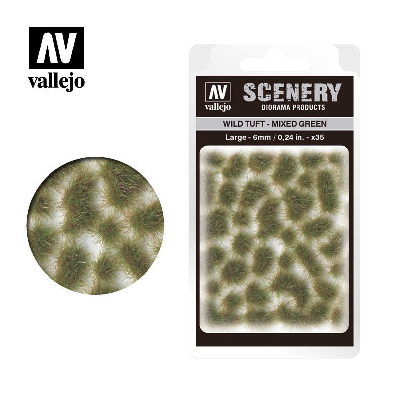 地形佈景-草簇 - Scenery - SC416 - Wild Tuft - 混合綠色草叢 Mixed Green - 6 mm
